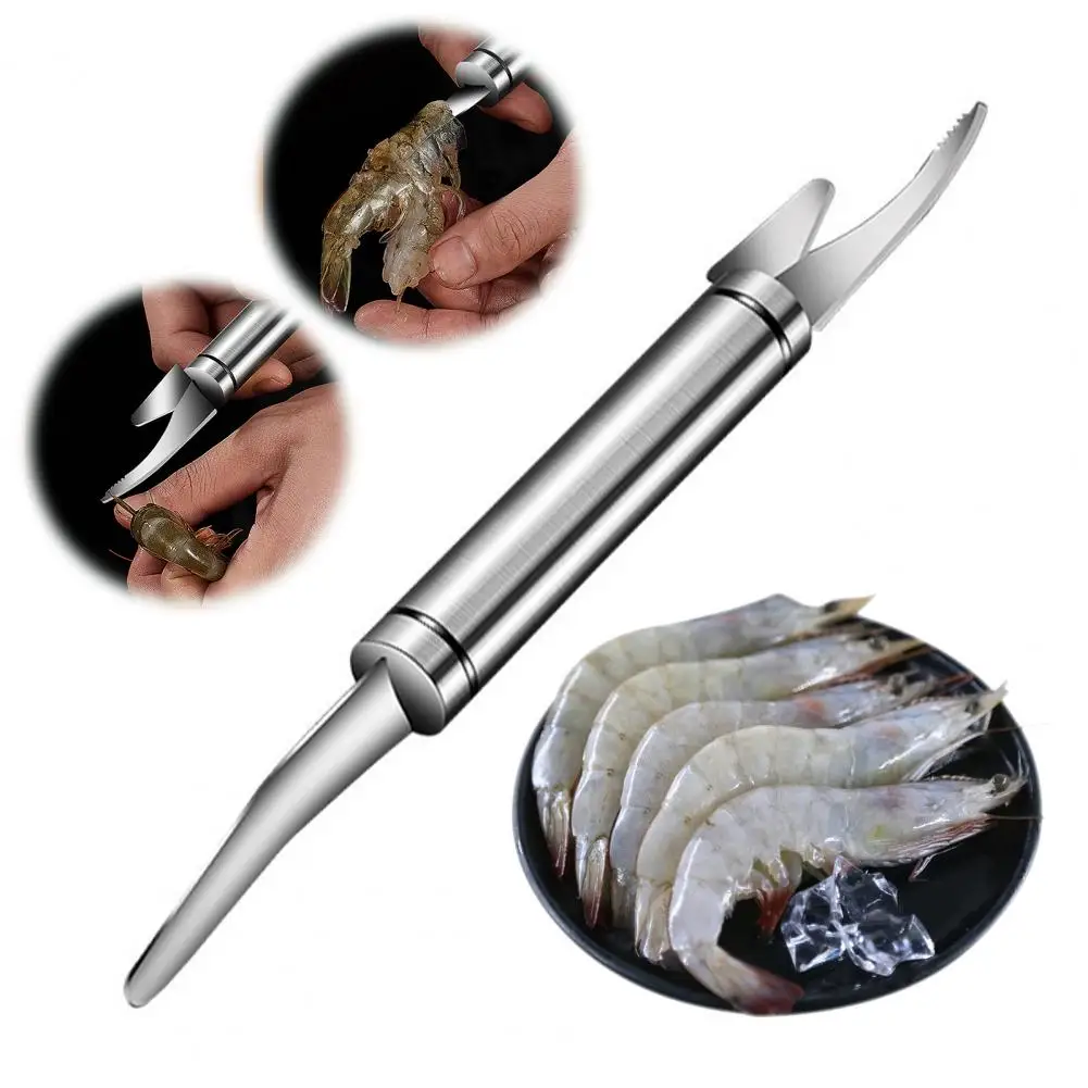 1/2Pcs 24cm Stainless Steel Shrimp Peeler Shrimp Peeling Tool Shrimp Cleaner And Deveiner Prawn Peeler For Seafood Cleaning Tool