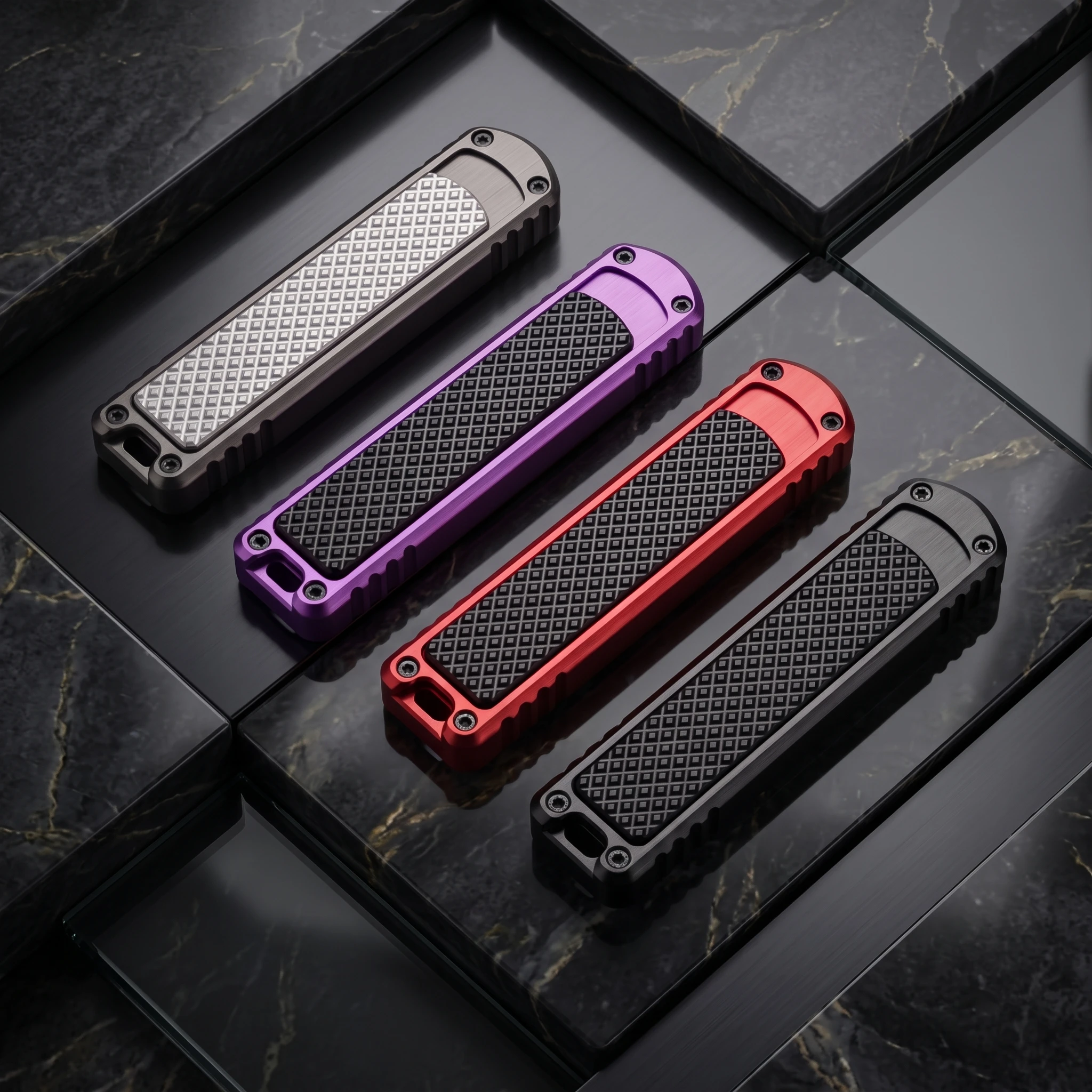 Precision Utility Knife with Aluminum Alloy Handle and Diamond Pattern, EDC Pocket Tool for Everyday Carry, Gift for Men