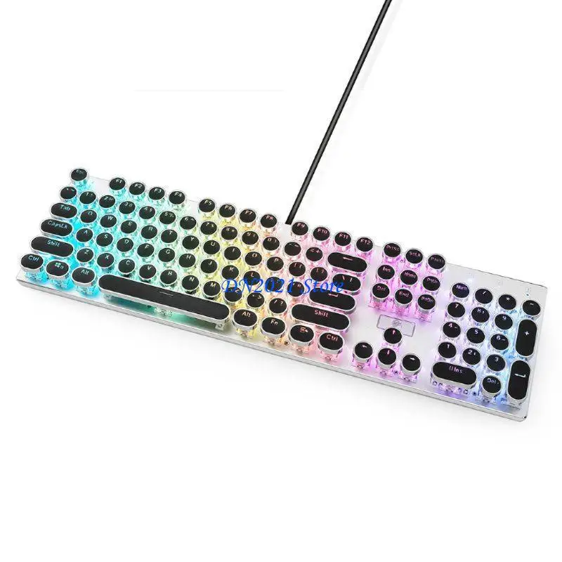 F3KE 104 for Key Keycaps Retro Steampunk Round Keycap ABS Double-shot Backlit Molding