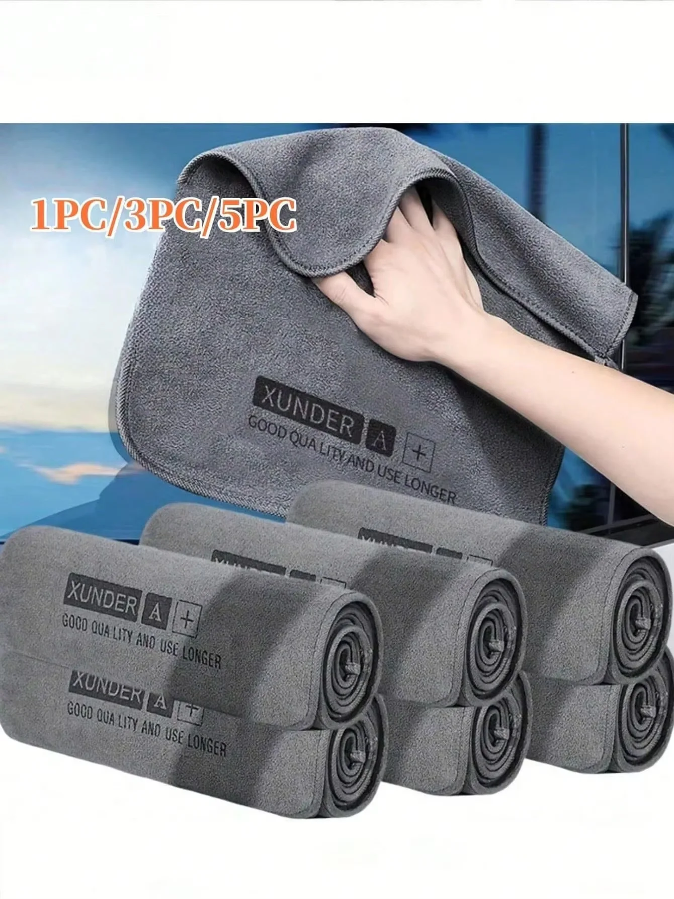 High-End Microfiber Car Washing Towel 5/1Pc Auto Cleaning Drying Cloth with Hemming Car Care Detailing Water Absorption Car Rag