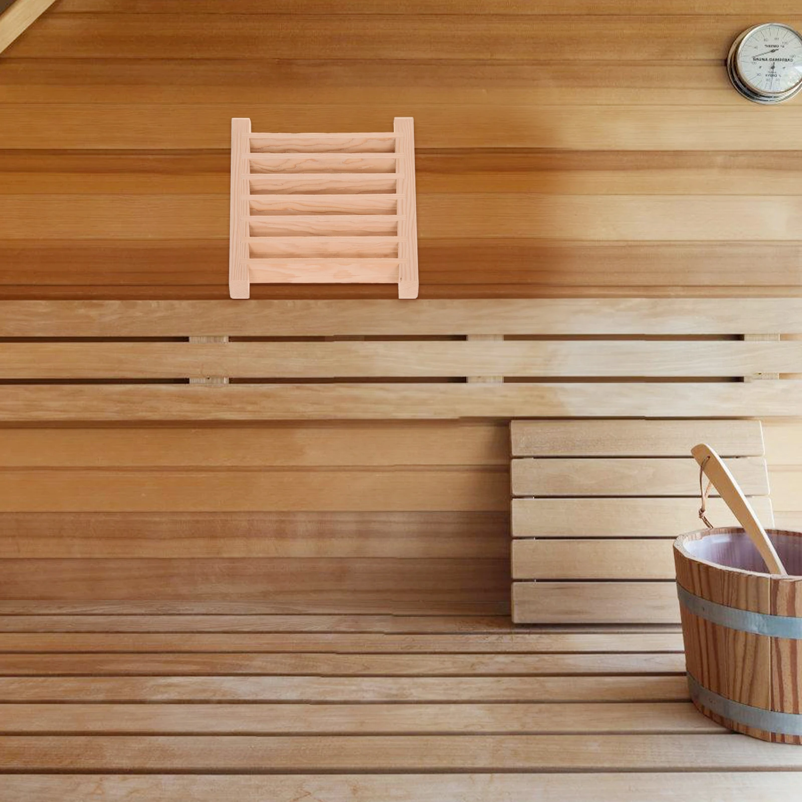 

Ventilation Blinds Sauna Air Khaki Steam Room Accessories Durable Wooden Ventilation Grille Panel Replacement Privacy Breathing