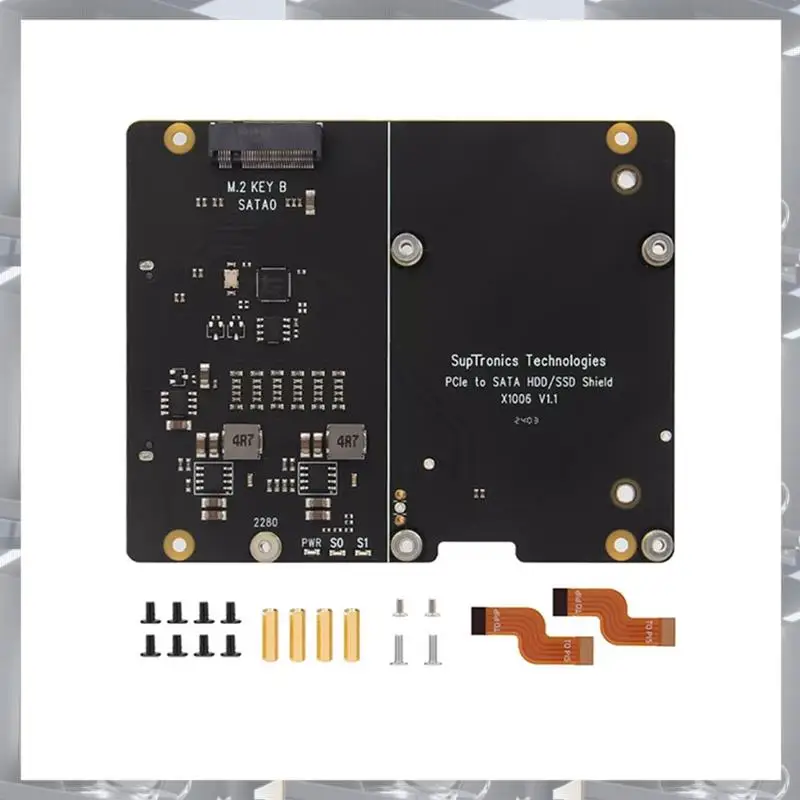 Hot Selling-X1006 Pcie To 2.5Inch SATA SSD/HDD+M.2 2280 SSD Shield For Raspberry Pi 5 NOT Support Boot From SSD,X1006 Pcie To 2.