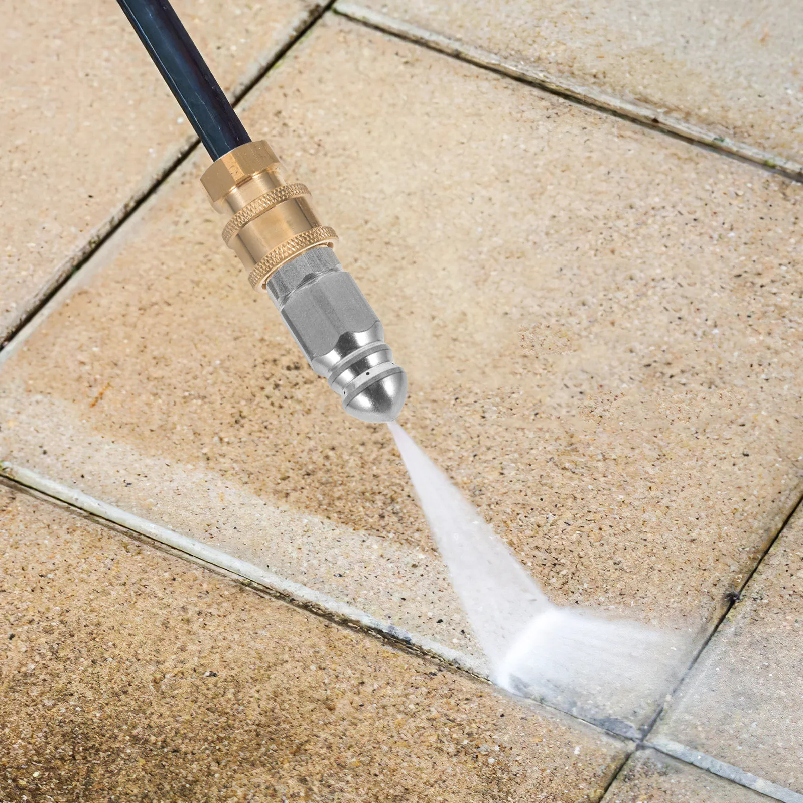 1 Set Garden Water Nozzle High Pressure Sprayer Garden Hose Nozzle Adjustable Stainless Steel Jet Hose Powerful Cleaning Tool