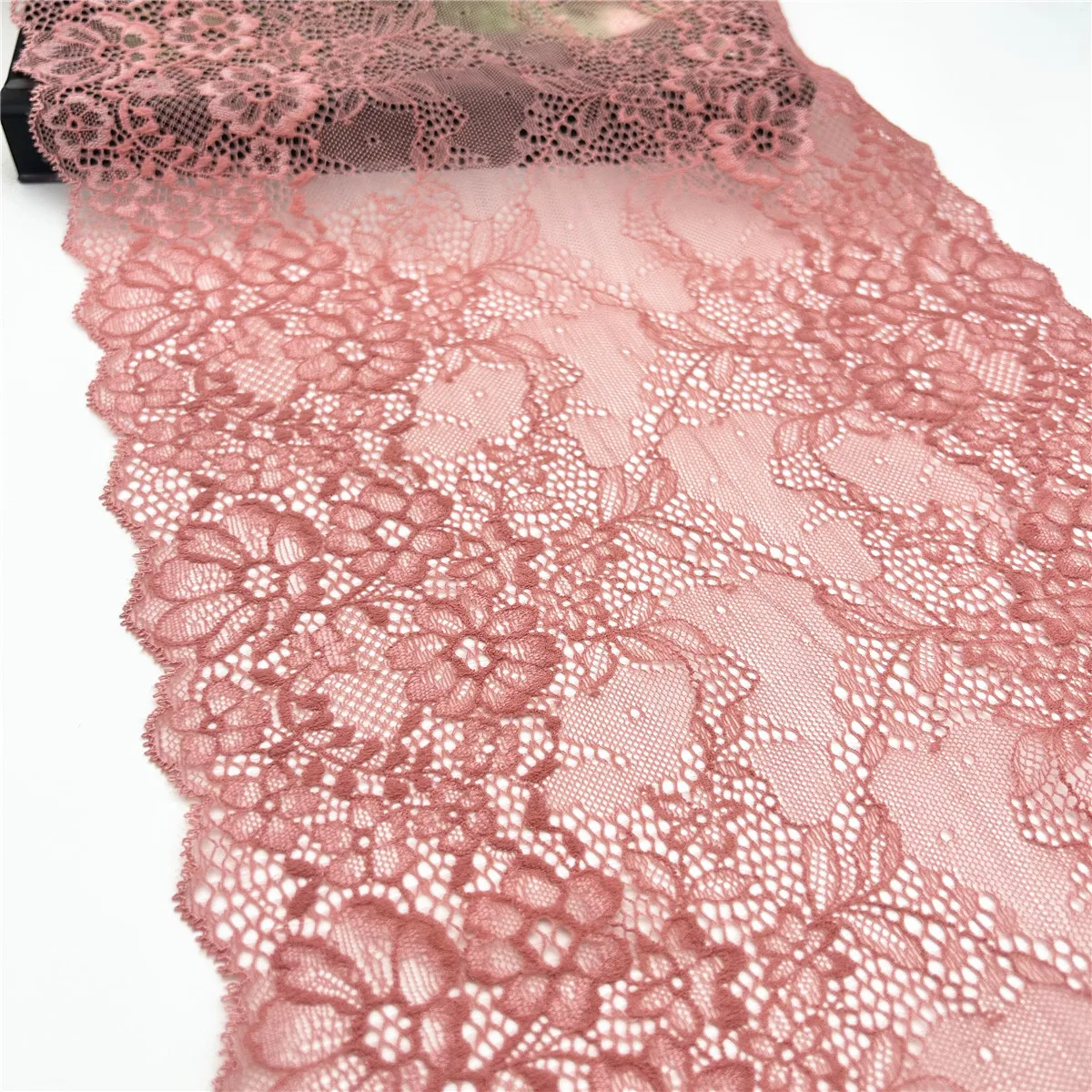 3M/lot Width 28.50cm Pink Blush Elastic Stretch Lace Trim For Clothing Accessories Dress Sewing Applique Costume Lace Fabric