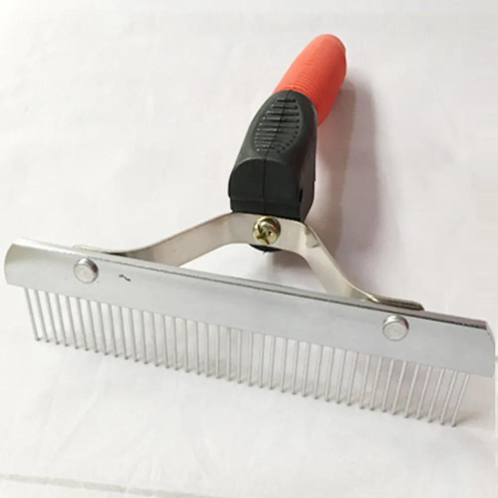 

Щетка-грабли для груминга собак и животных с длинной шерстью, с удобной резиновой ручкой, расческа для удаления колтунов, инструмент для удаления шерсти домашних животных