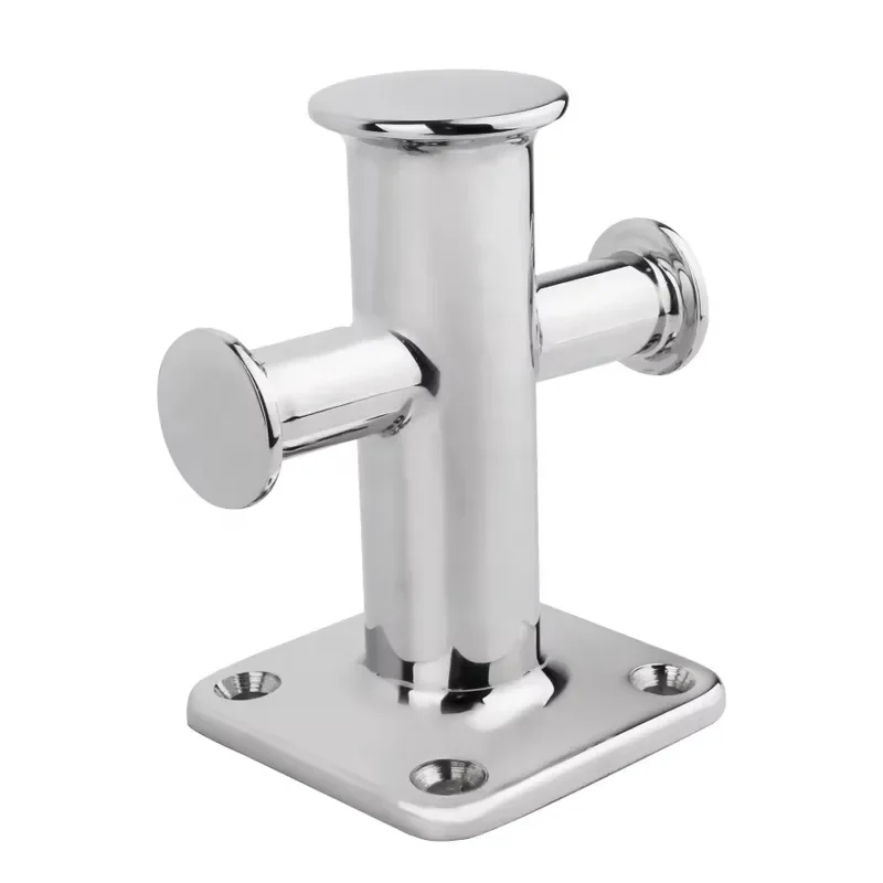 316 Stainless Steel Single Mooring Post High Mirror Polished Marine Hardware for Boat Yacht Docking Cleat Heavy Duty Deck