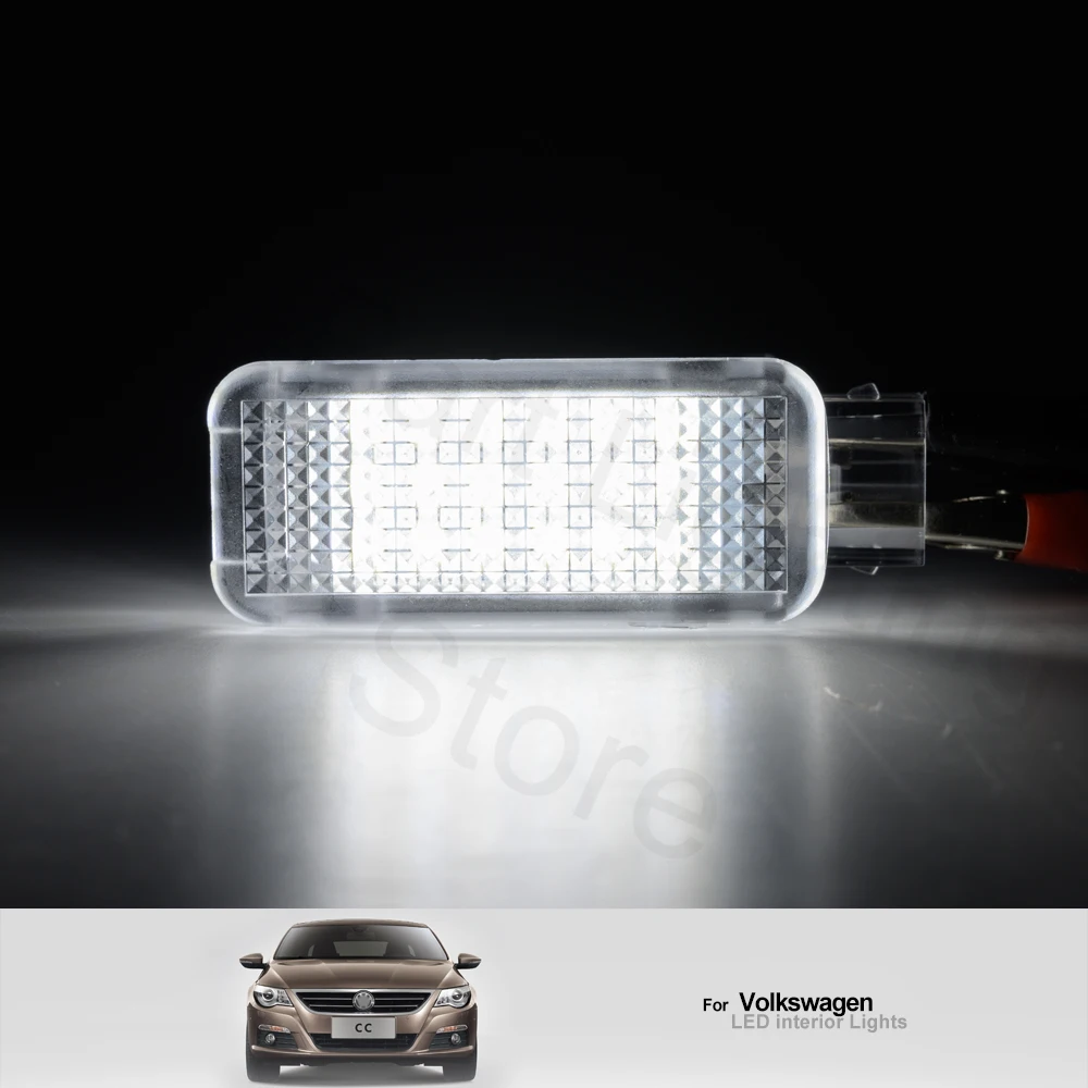 2Pc For VW Touareg Passat CC Arteon LED Luggage Glove Compartment Trunk Boot Lamps Courtesy Light Footwell Entrance Lamp