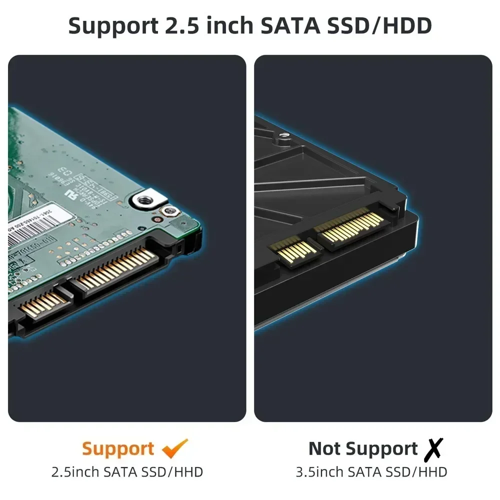 MAIWO Type-C USB3.0 2.5인치 HDD 케이스 외장 하드 드라이브 인클로저 5Gbps HDD SATA SSD 하드 드라이브 인클로저 PC용 UASP 지원