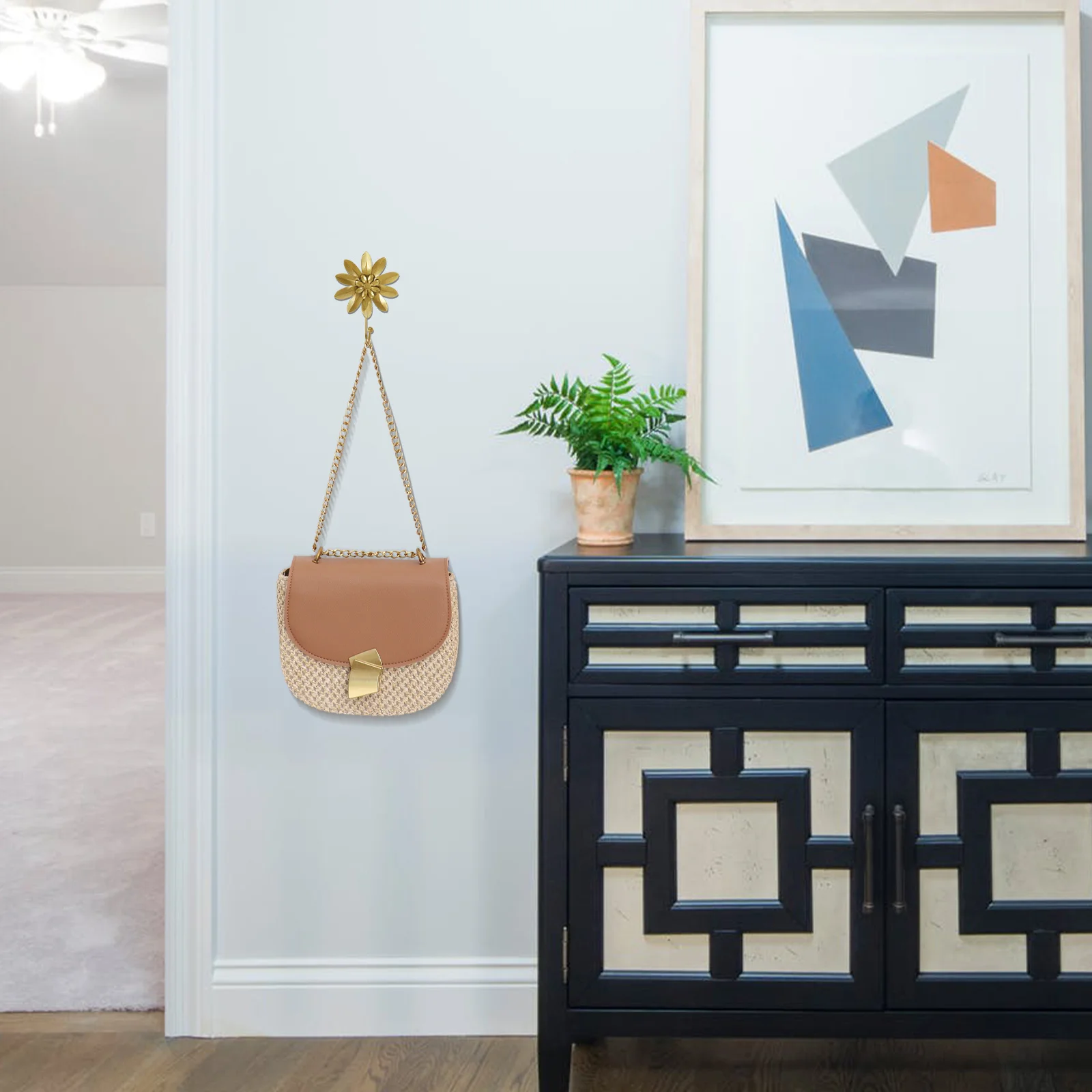 

Metal Wall Hook Flower Shape Decorative Coat Hanger Durable Iron Hook for Bedroom Living Room Home Decoration Artful Wall Mount