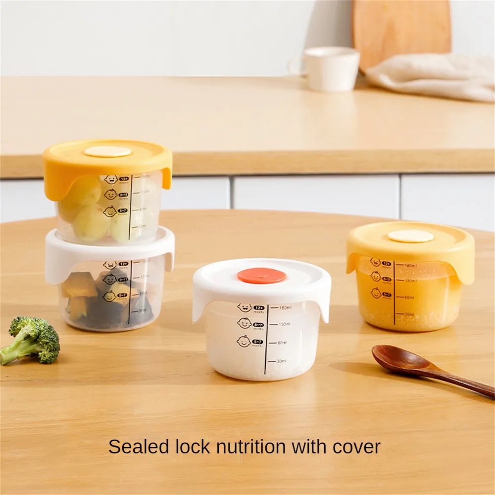 Baby Food Storage Complementary Food Fresh-keeping Box With Scale High Temperature Resistant Silicone Sealing Cover Feeding