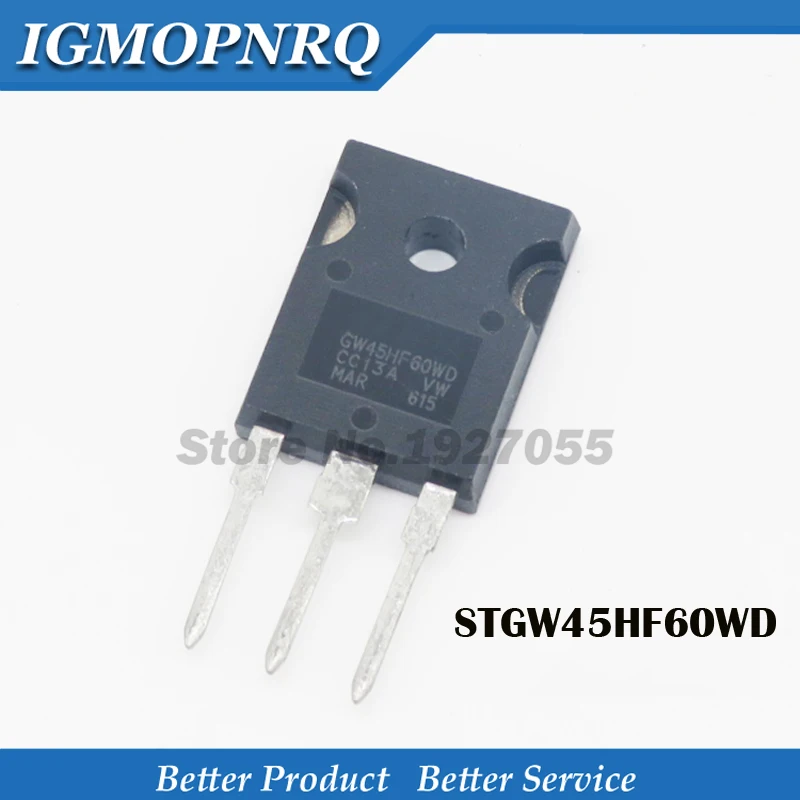 5pcs STGW45HF60WD TO-247 GW45HF60WD TO-3P STGW45HF60 45HF60 600V 45A new