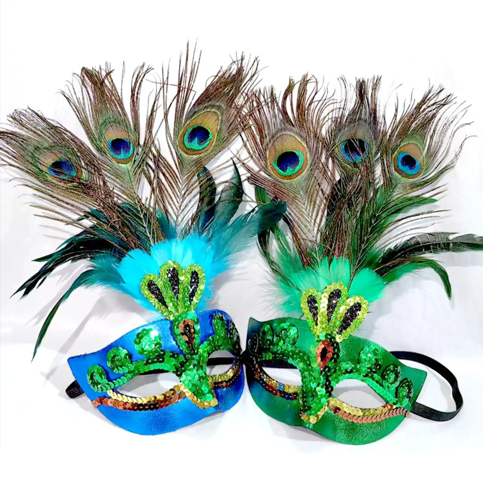 Masquerade Half Face Cover Shiny Feather Design Breathable Plastic Mask for Dance Night Clubs Wedding and Theater
