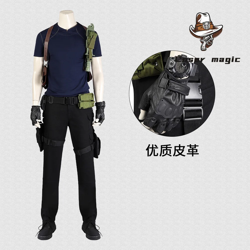 

Leon S Kennedy Cosplay Costume Uniform Halloween Carnival Party Christmas Play Role Clothes Clothing