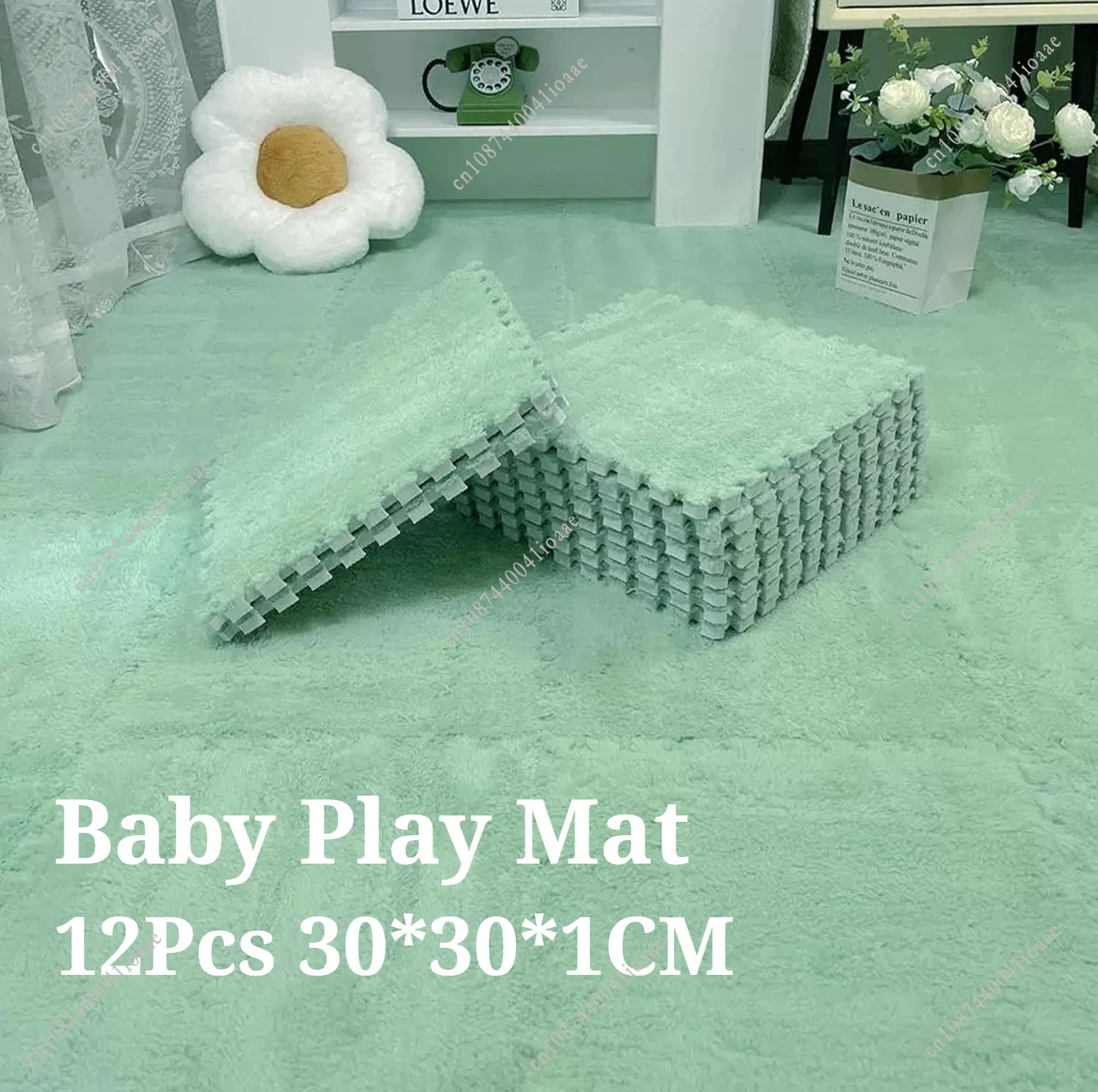Soft Plush Kids Carpet Baby Play Mat 12Pcs Children's Rugs Toys EVA Foam Children's Mat 30*30*1CM Interlock Floor Mats Game Mat