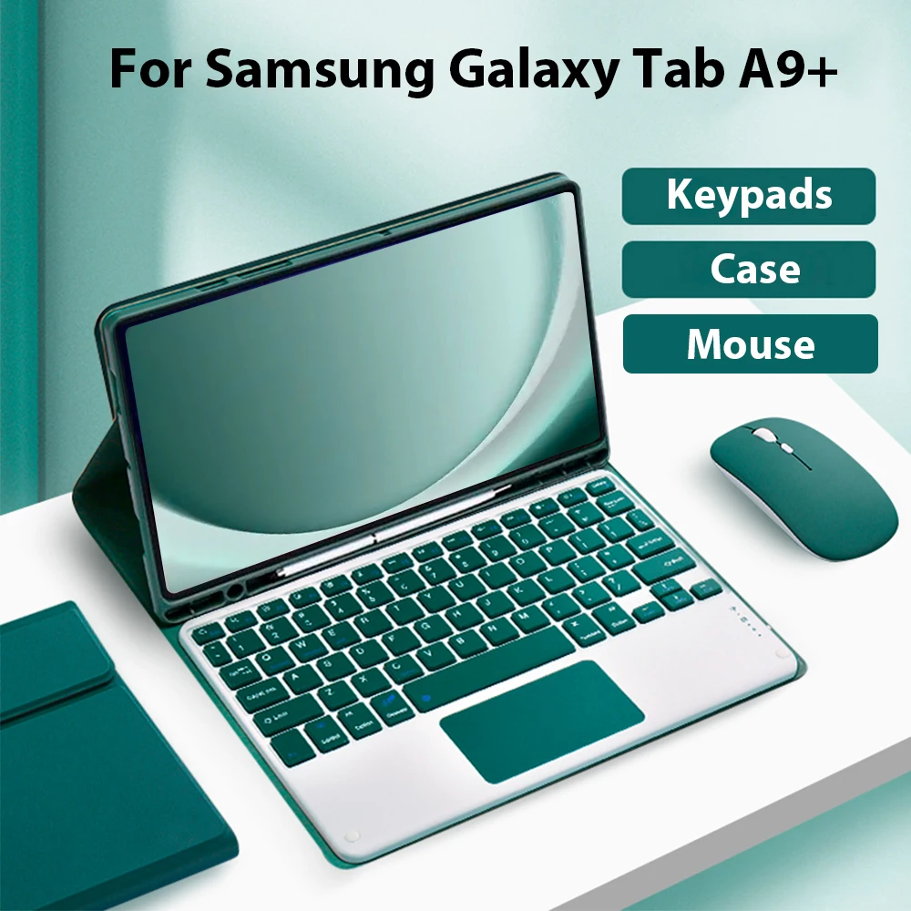 2026 Nowa odłączana klawiatura z magnetyczną obudową, myszka do Samsung Galaxy Tab A9 Plus 11 cali, etui Tab A9+ SM-X210N/X216B
