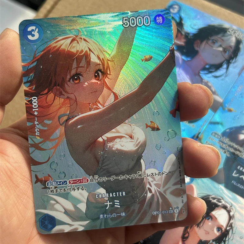 9Pcs/set Diy Self Made One Piece Yamato Nami Swimsuit Ai Collection Card Refraction Color Flash Hancock Anime Cards Gift Toys