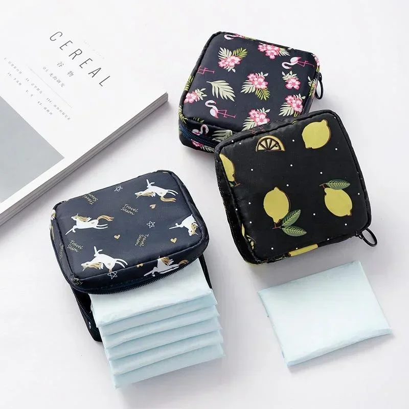 New Women Tampon Storage Bag Sanitary Pad Pouch Napkin Cosmetic Bags Organizer Ladies Makeup Bag Girls Tampon Holder Organizer