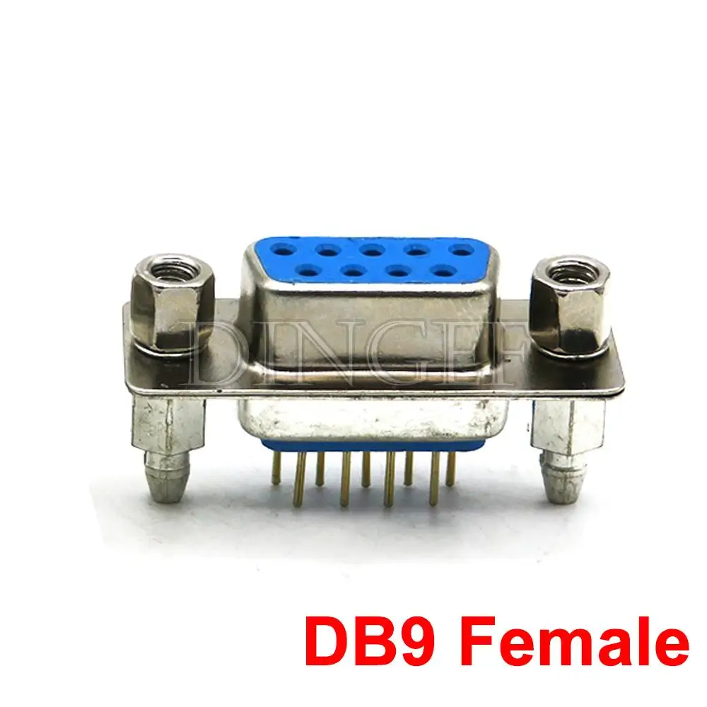 5PCS Connector Socket DB9 DB15 RS232 Harpoon Male/Female With Set Screw Post 3.08 Bent Three-row Connector Socket VGA Interface