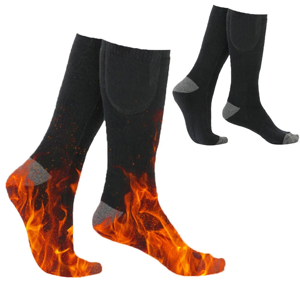Calcetines calefactables eléctricos Calcetines calefactores eléctricos de 3 niveles de temperatura Calentadores de pies de calentamiento rápido lavables para ciclismo Camping patinaje