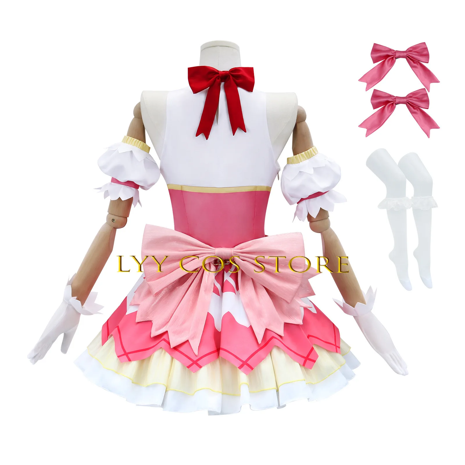 Bruja Kaname Madok Cosplay noche Anime chica mágica Puella Magi Madoka Magica Cosplay disfraz peluca vestido conjunto traje para mujer