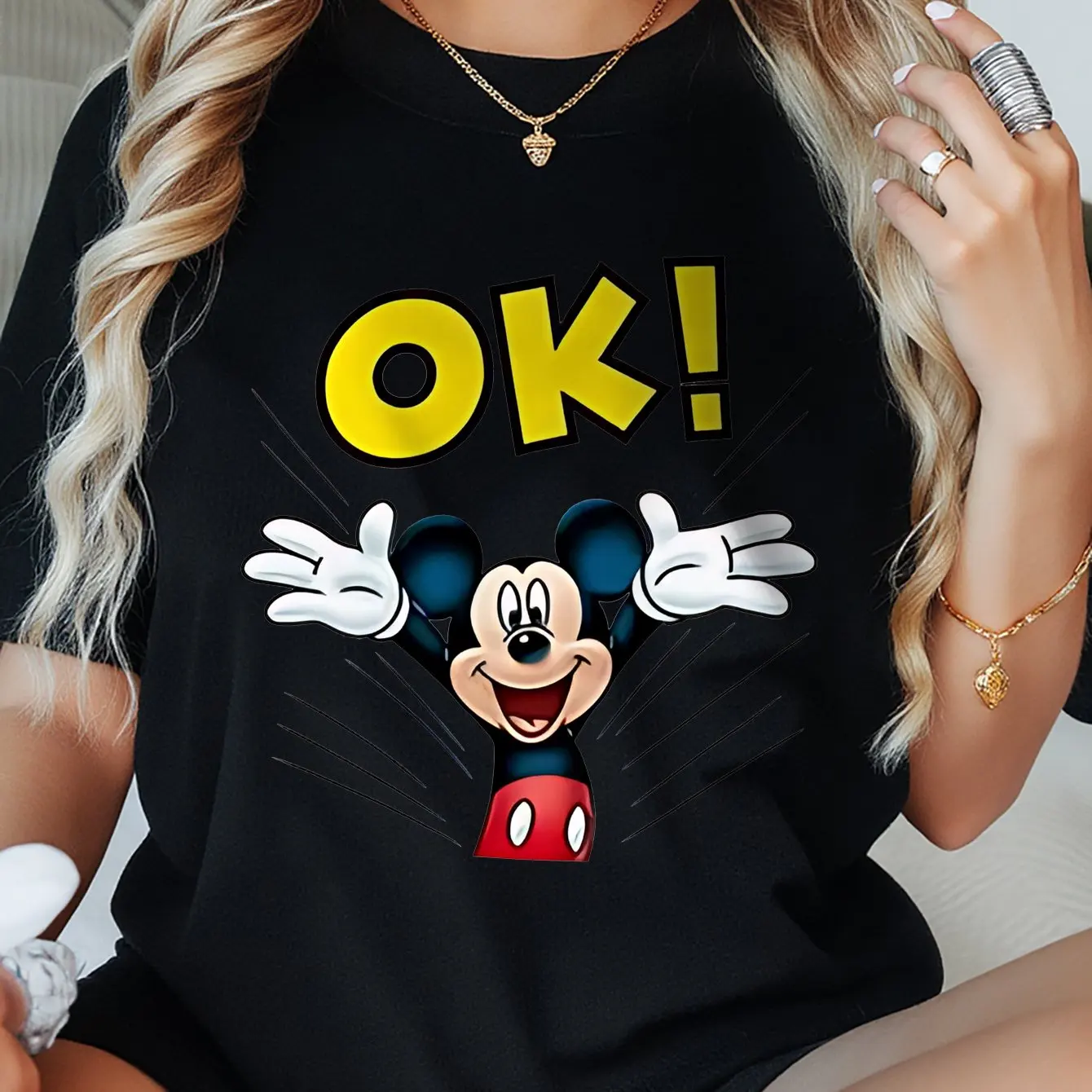 

Disney Микки Маус Графический принт Лето Осень Зима Хлопковые мужские и женские футболки с короткими рукавами Роскошные виды спорта на открытом воздухе