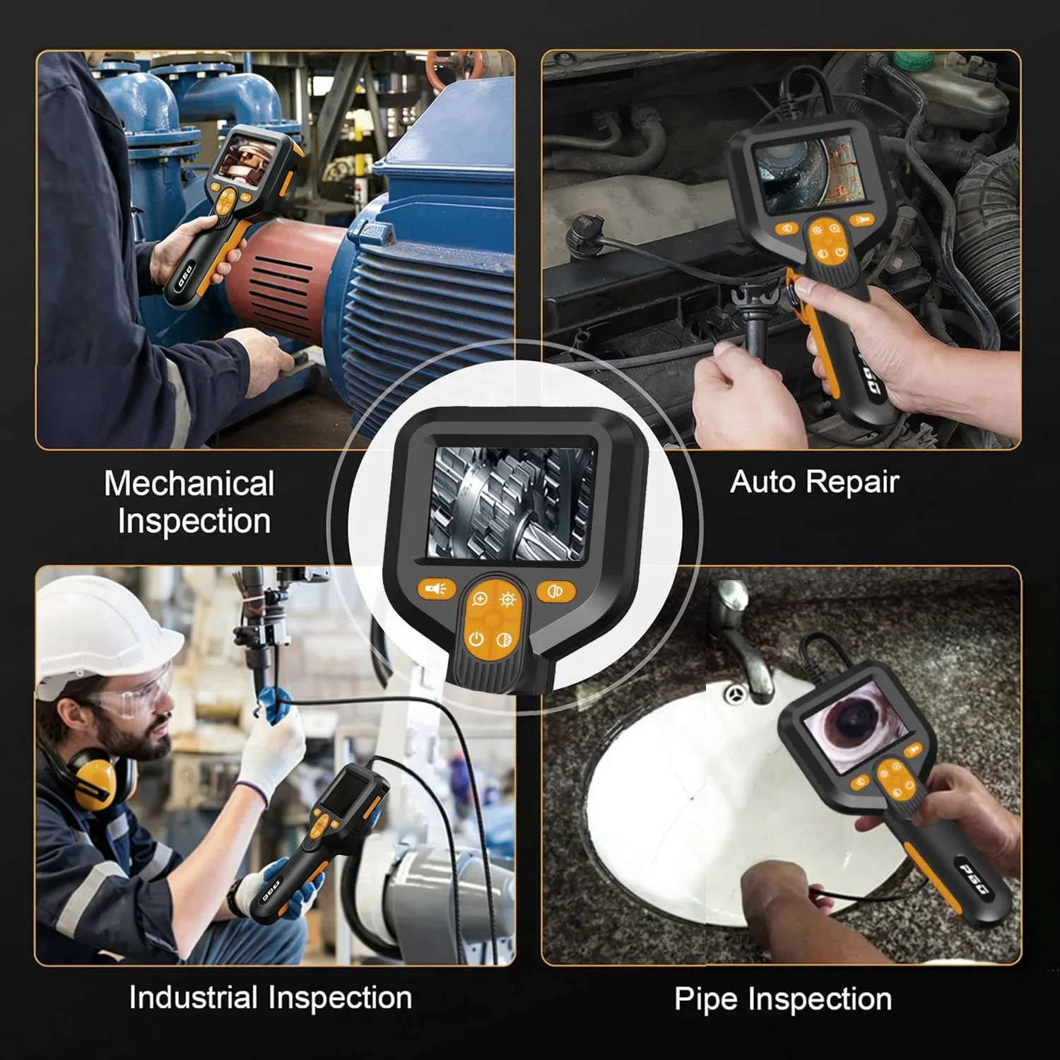 New Single/dual-lens Industrial Endoscope Camera 2.8 inch IPS Screen Handheld Borescope IP67 Waterproof 8mm Car Pipe Sewer Cam