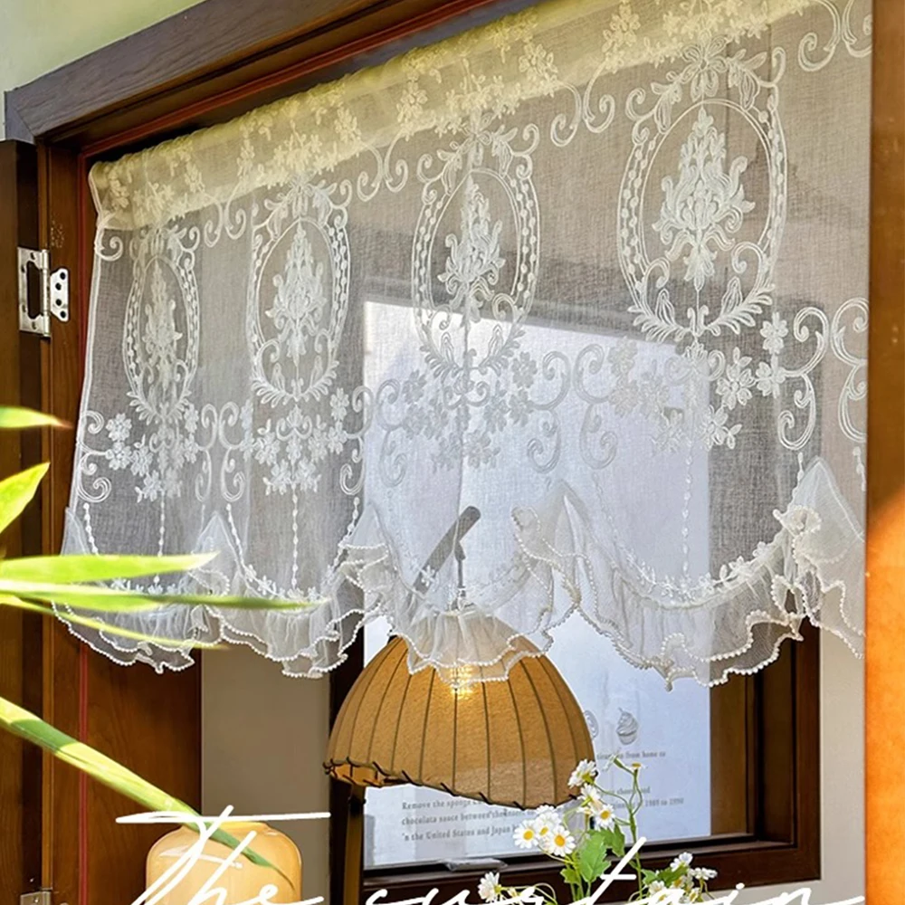 1pc Elegant Window Curtain - Light Filtering Privacy Sheer Window with Floral-like patterns, Machine Washable Window Drapes for