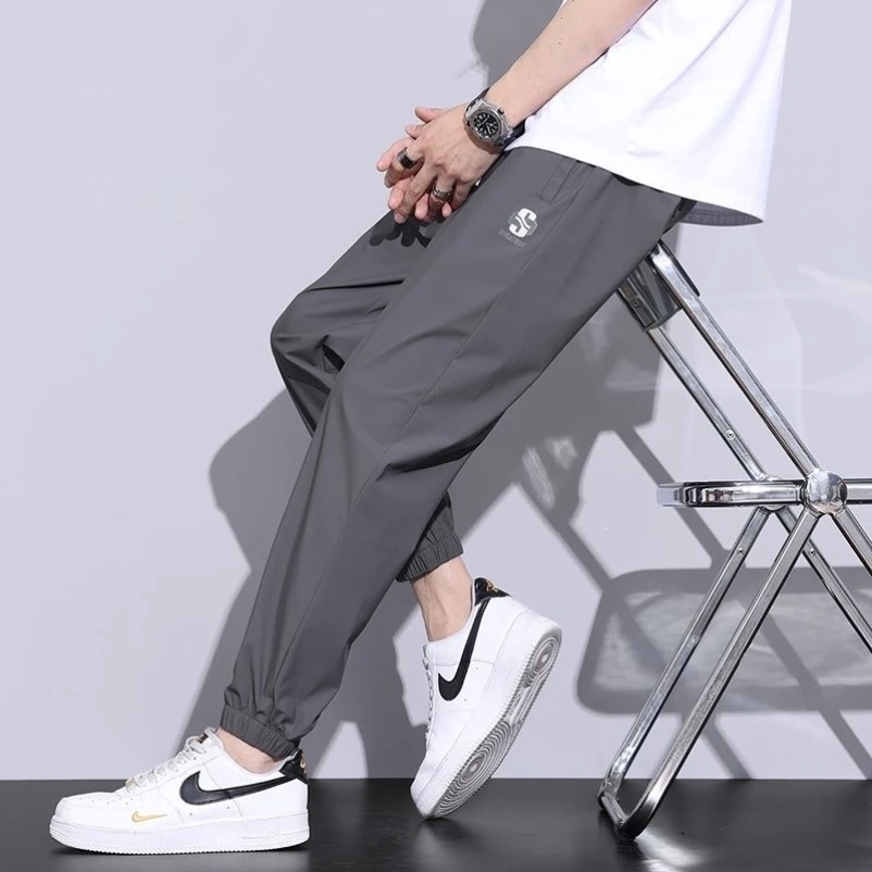 

Summer Men Invisible Zipper Open Crotch Pants Sports Casual Black Plus Size Loose Trousers