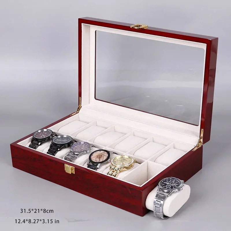 eco-friendly wooden watch box 1/2/3/5/6/10/12 slot watch gift box watch storage travel box universal storage box image 6