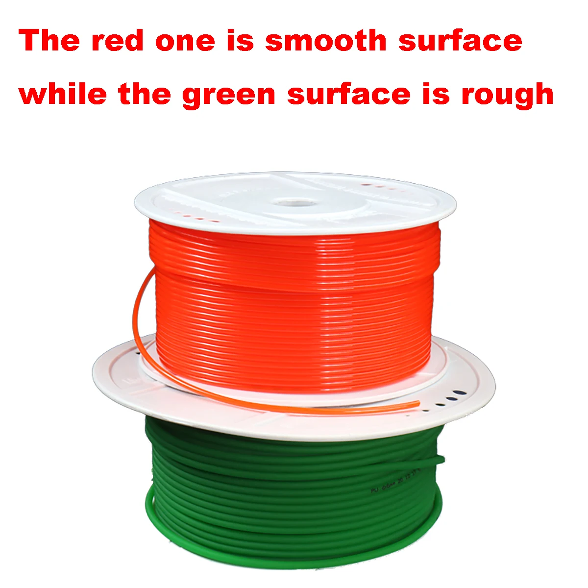 Length 1/5mm Round PU Polyurethane Drive Belting PU Conveyor Belts Strip Dia 1.5-15mm Red/Green