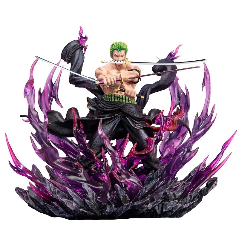 Jt Statue About 29cm Three Knives Flow Zoro One Piece Animation Action Figures Anime Peripheral Collection Boys' Holiday Gifts
