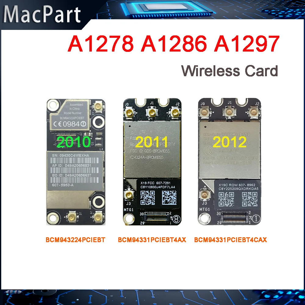 Original WiFi Airport Card BCM94331PCIEBT4AX Wifi Card BCM94331PCIEBT4CAX For Macbook Pro A1278 A1286 A1297 2010 2011 2012 Years