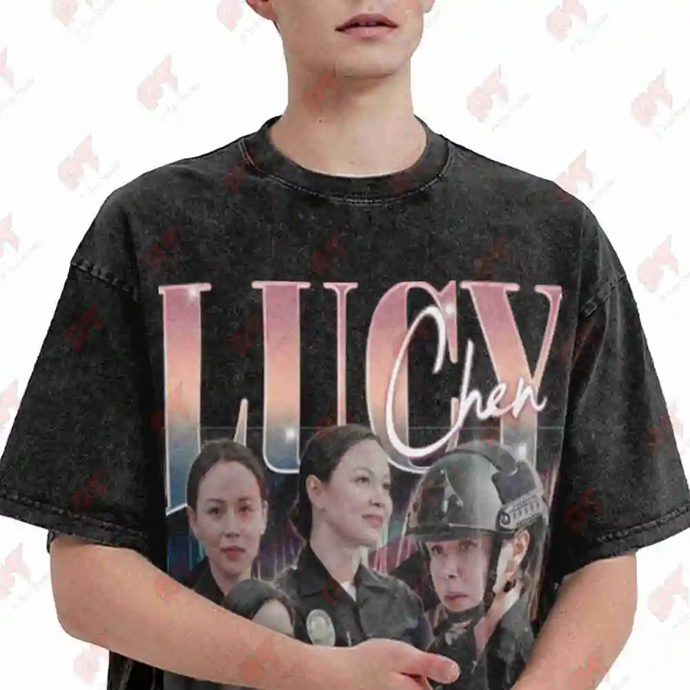 Lucy Chen Sweat Merch Hoodie Vintage Washed Tee Pure Cotton T-Shirt
