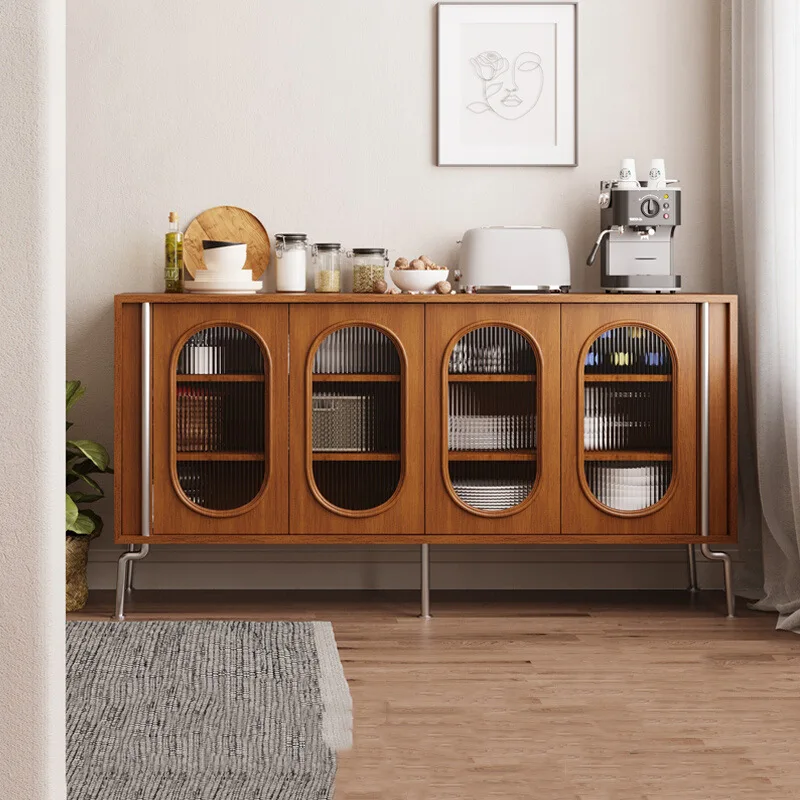 Armário de cozinha nórdico, armário lateral de aço inoxidável, pequeno apartamento, restaurante, armazenamento, casa de família, armário criativo, madeira sólida