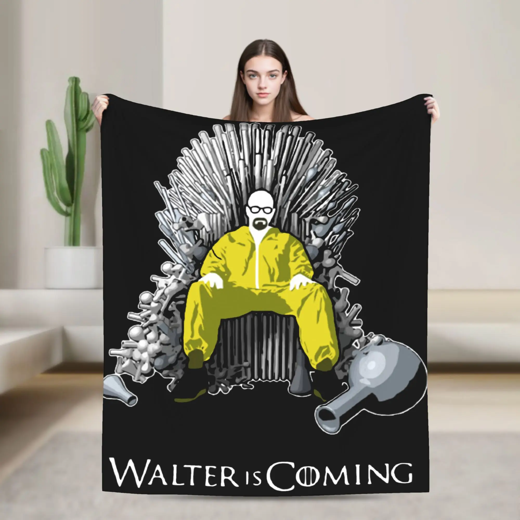 Walter Is Coming Breaking Bad X Game Of Thrones Velvet Throw Blanket  Blanket for Bedding Office Soft Bedding Throws