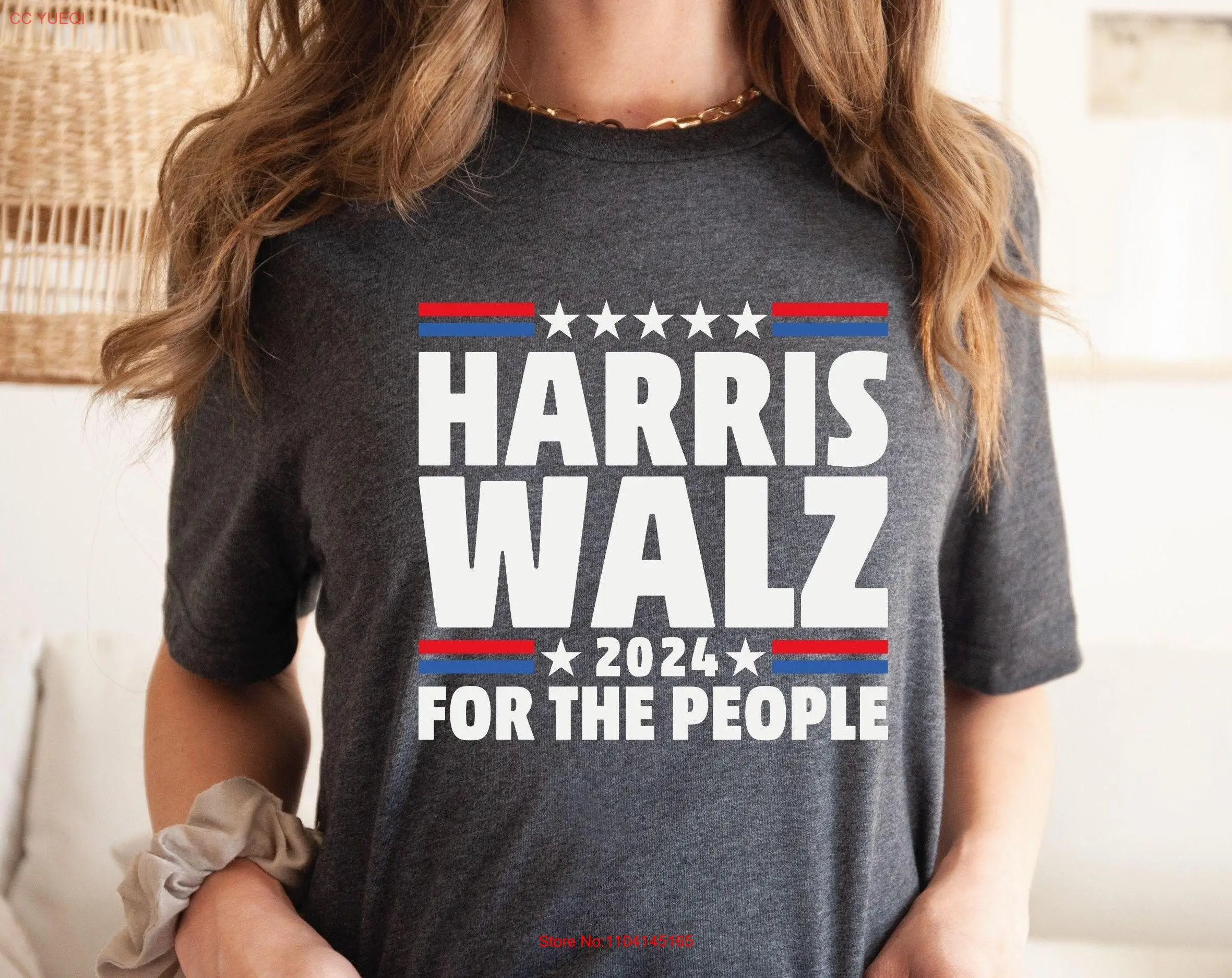 

Trendy Harris T Shirt Elect s For Election Walz 24 Kamala Pro Women Clothing Tim long or short sleeves