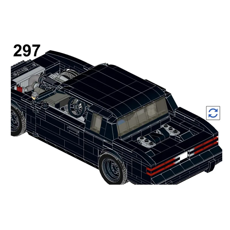 

MOC-167193 New Black Movie Classic Supercar Racing Building Block Model 1176Parts MOC Creative Boys Children's Birthday Toy Gift