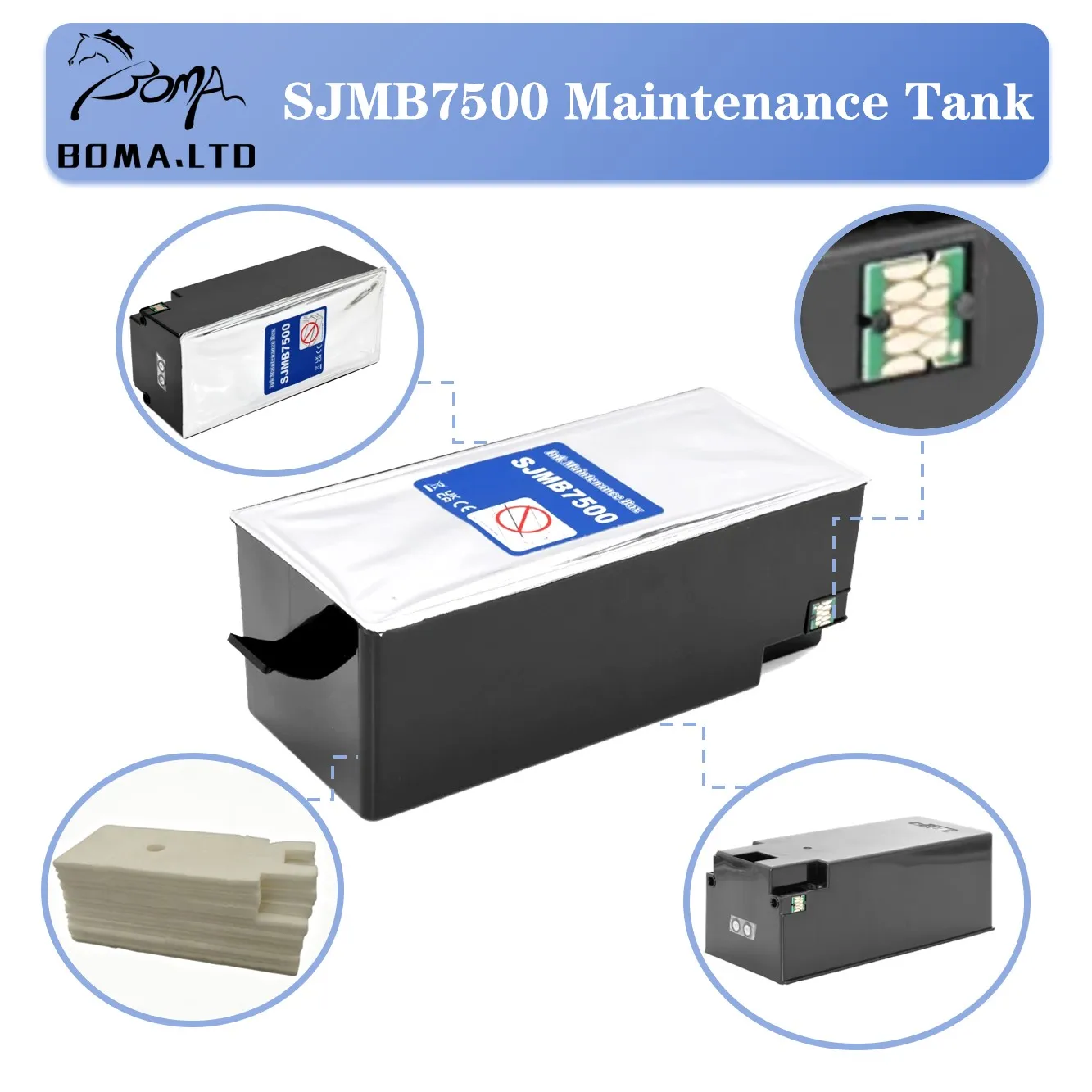 1PC SJMB7500 C33S020596 Maintenance Box for EPSON TM C7500 C7510 C7520 C7500G C7510G C7520G