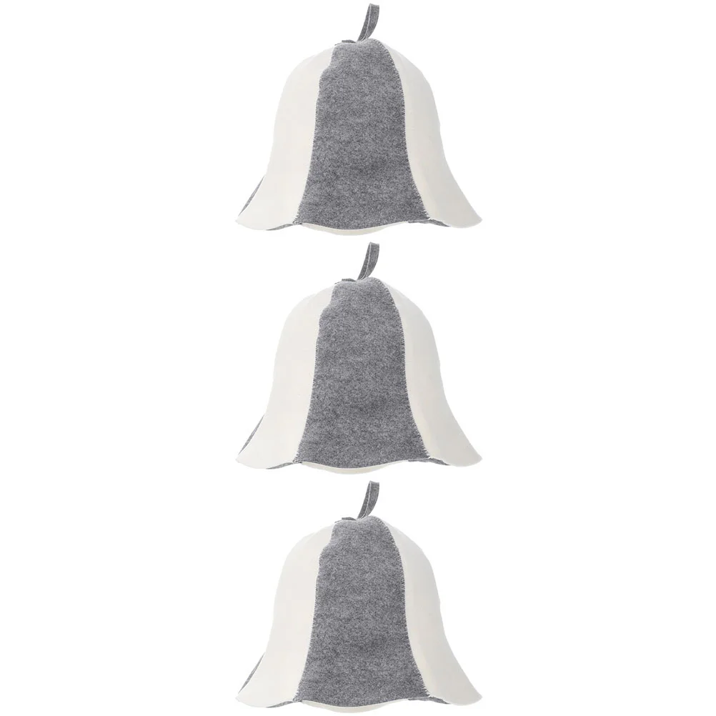 

3 pcs Felt Sauna Hats Thick Sauna Hats Protective Sauna Hats Comfortable Sauna Caps sauna hat for women