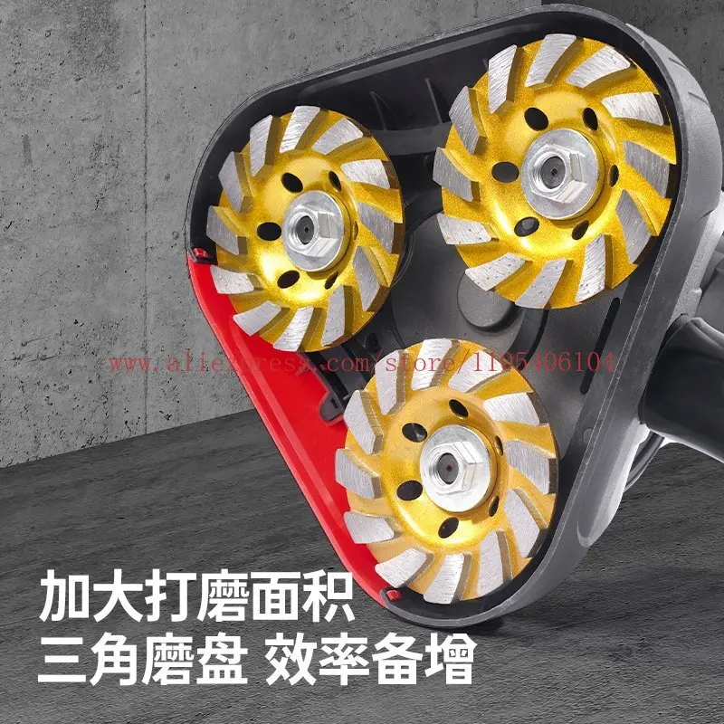 Three-head dust-free grinder Floor grinder Concrete cement floor refurbishment Epoxy roughing machine