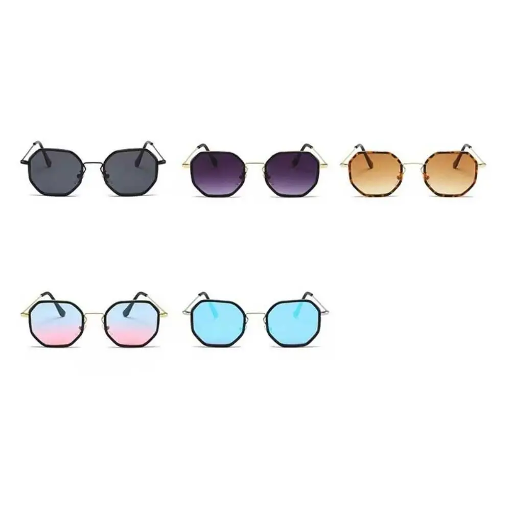 New Fashion Polygonal Sunglasses Outdoor Metal Frame Windproof Sunglasses Retro Sunscreen Sunglasses Small Frame Eyewear