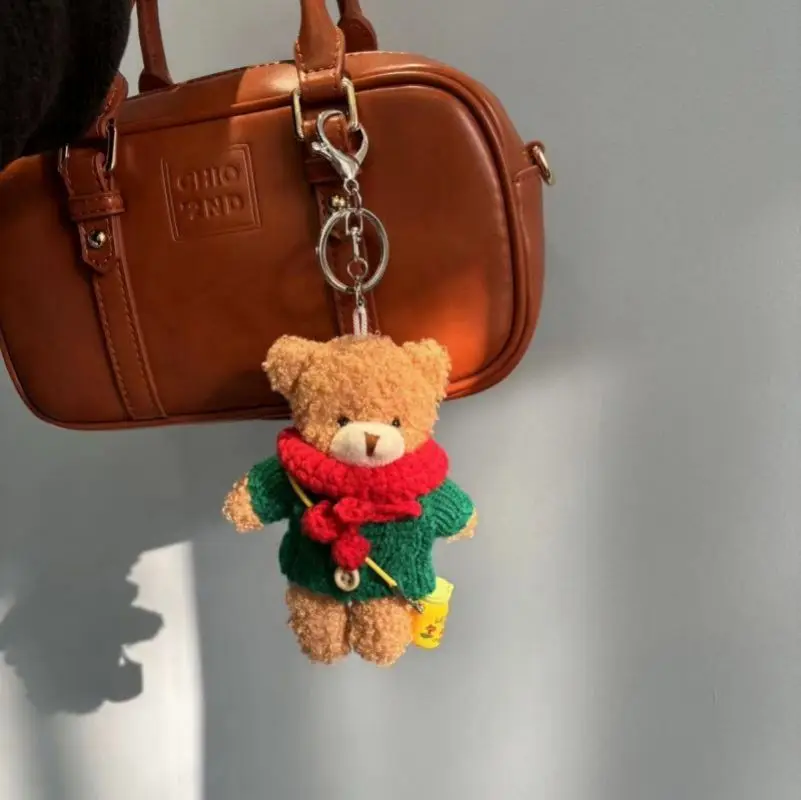 Llaveros de oso pequeño para bolso, llavero Kawaii con oso de peluche de alta calidad, accesorios para muñecas