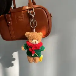 Portachiavi simpatico orsetto di alta qualità portachiavi bambola orso di peluche per ciondolo borsa portachiavi Kawaii con accessori per bambole orsacchiotto