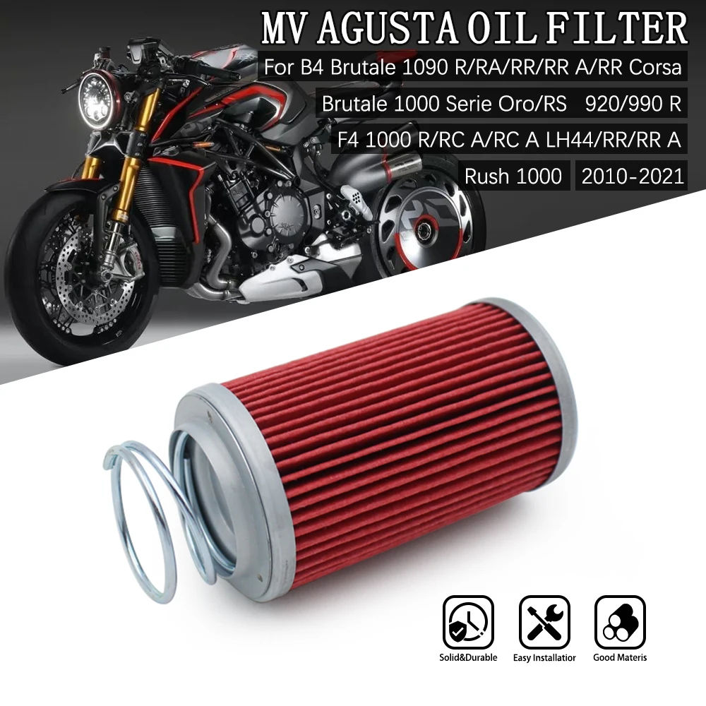 

Motorcycle Oil Filter fit for MV Agusta Brutale 1090R 1090RR 990R F4 1000 1000R 1000RS B4 RR RC 8000B5290 8000B3439