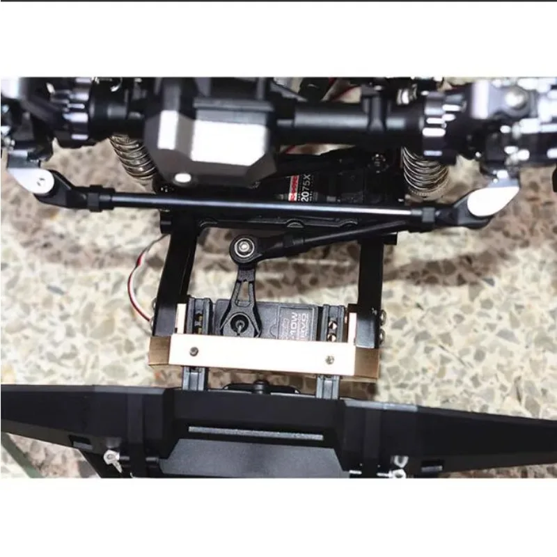 Brass Servo Mount/Bumper Beam for 1/10 Traxxas TRX4,Servo Forward Relocation Bracket Set,Heavy Duty Upgrade Parts for RC Crawler