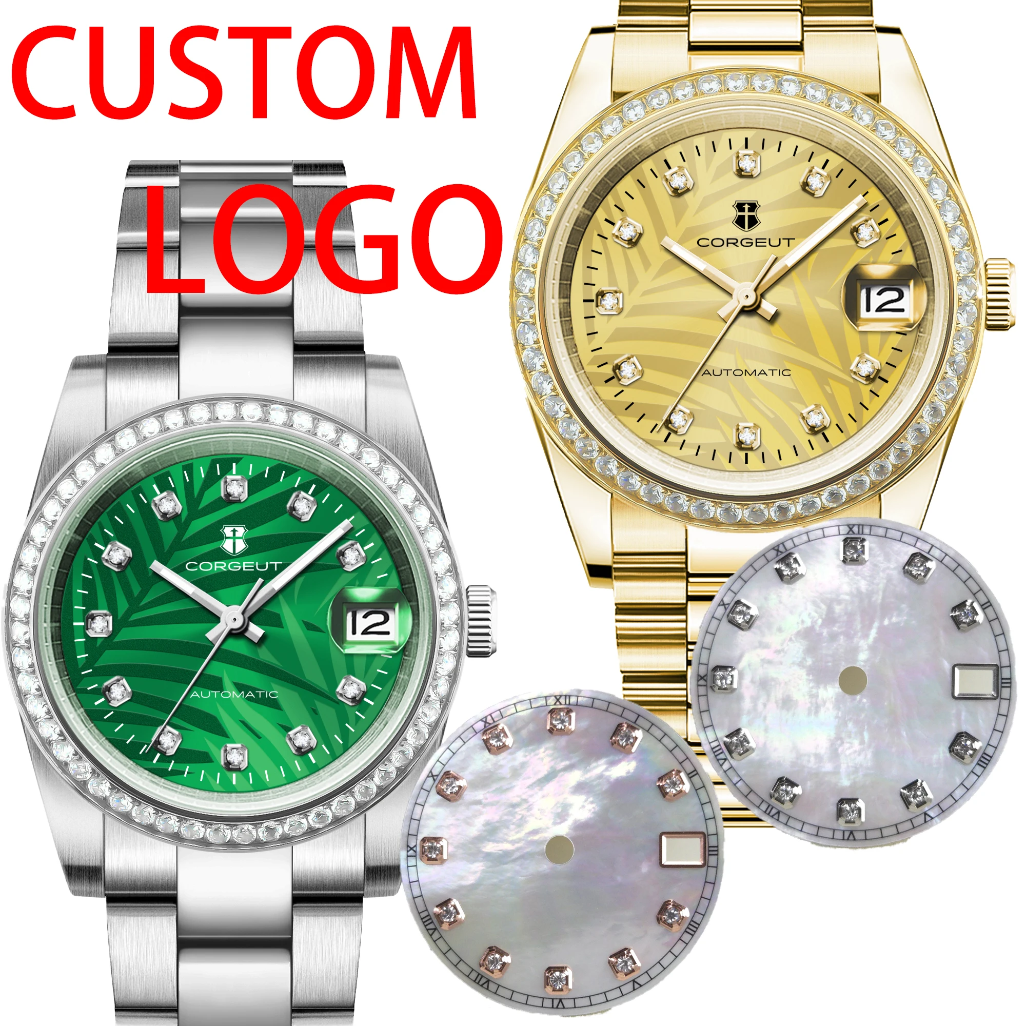 Luxury Watch Logo - CUSTOM Logo Mother-Of-Pearl Dial 36/39mm Sapphire