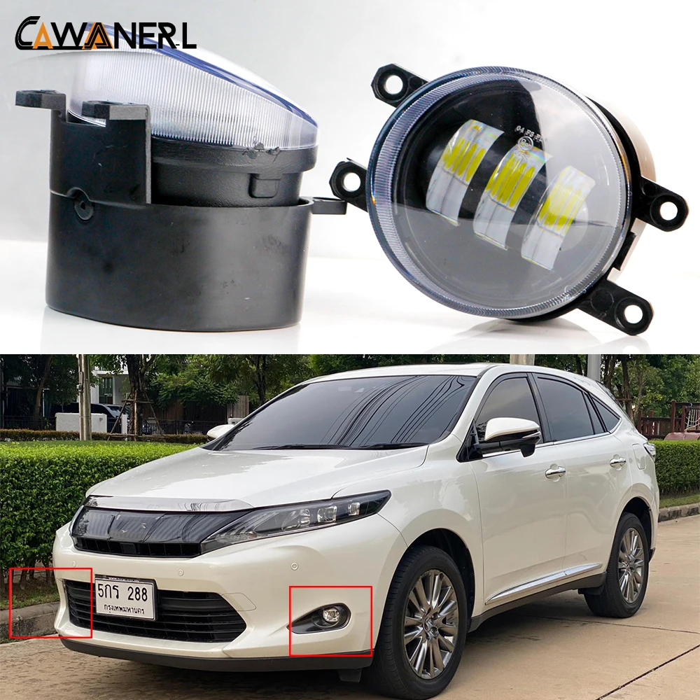 2 X Upgrade LED Fog Light Assembly 30W H11 Car Front Fog Lamp 6000LM For Toyota Harrier Turbo 2013 2014 2015 2016 2017 2018 2019