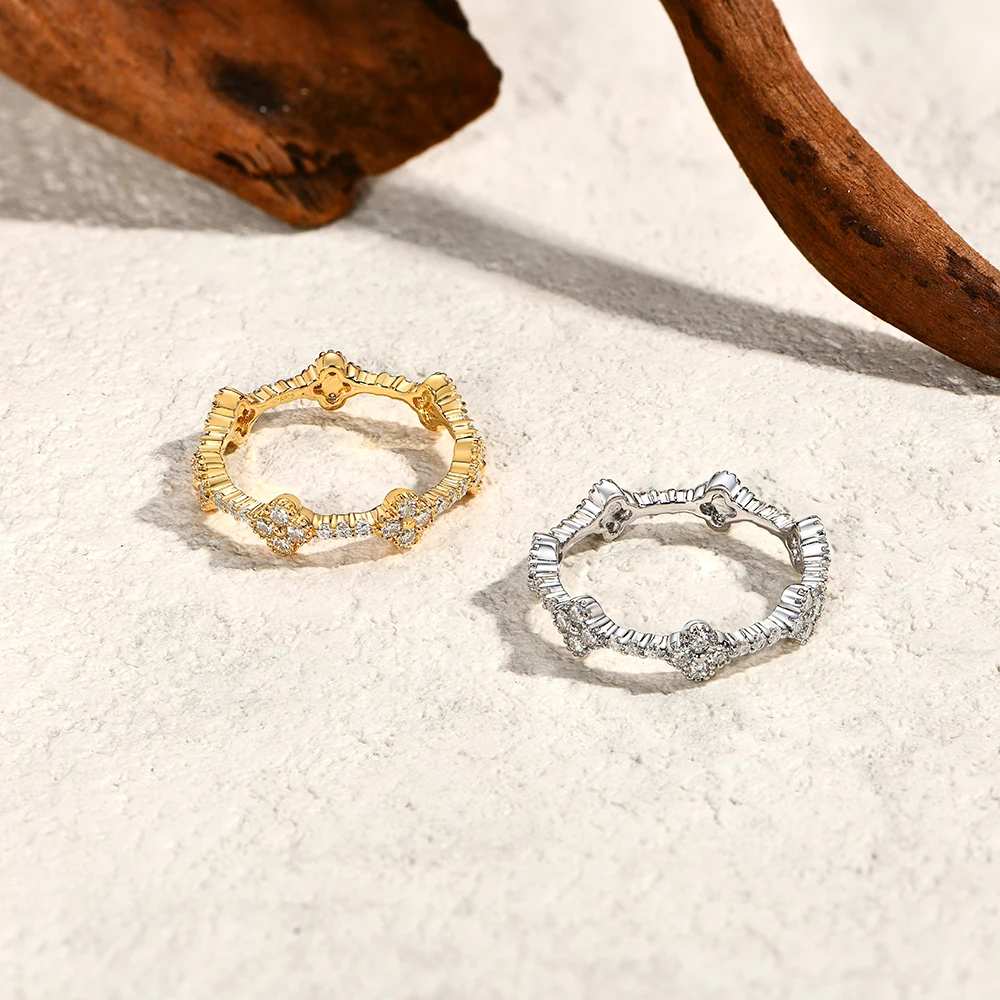 

ATTAGEMS Moissanite Rings D VVS1 925 Sterling Silver 18k Gold Plated Shiny Engagement Party Romantic Fine Jewelry Gift