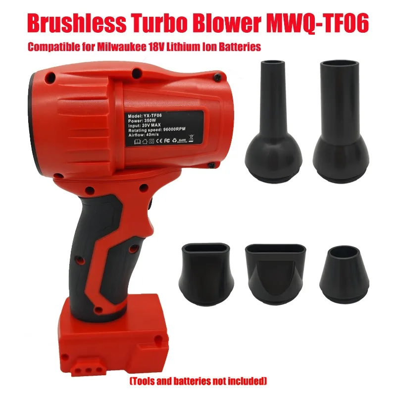 

Совместим с аккумуляторами Milwaukee 18/20V Li-Po, с 5 насадками, мини-высокоскоростной воздуходувкой, бесщеточным двигателем постоянного тока, максимальная скорость 96000 об/мин.