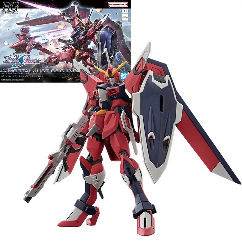 Bandai oryginalna IMMORTAL JUSTICE GUNDAM RISING FERRDOM GUNDAM HG Anime figurka montaż zabawki modele ozdoby prezent dla dzieci